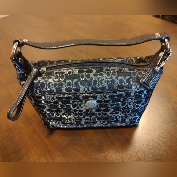 Coach EUC+++ Optic Art Demi Signature Baguette Y2K Mini Black & Silver Vintage - Picture 1 of 12